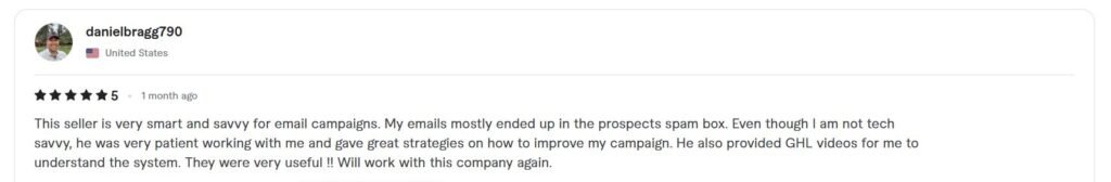 ghlemailexpert.com client review & Testimonial 1